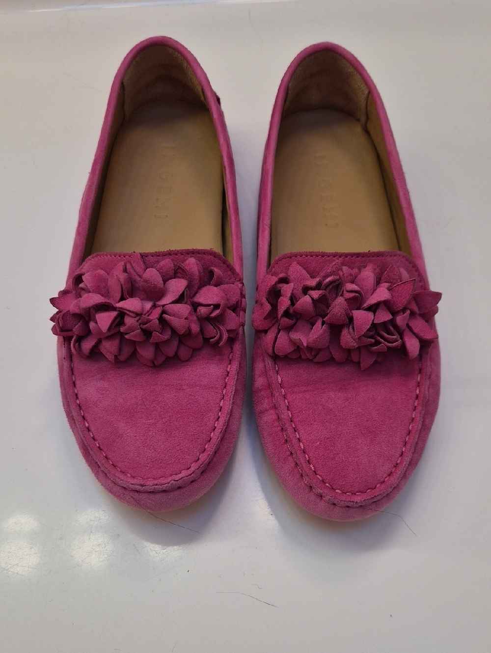 Feliz Suede Pink M. Gemi Floral Loafers